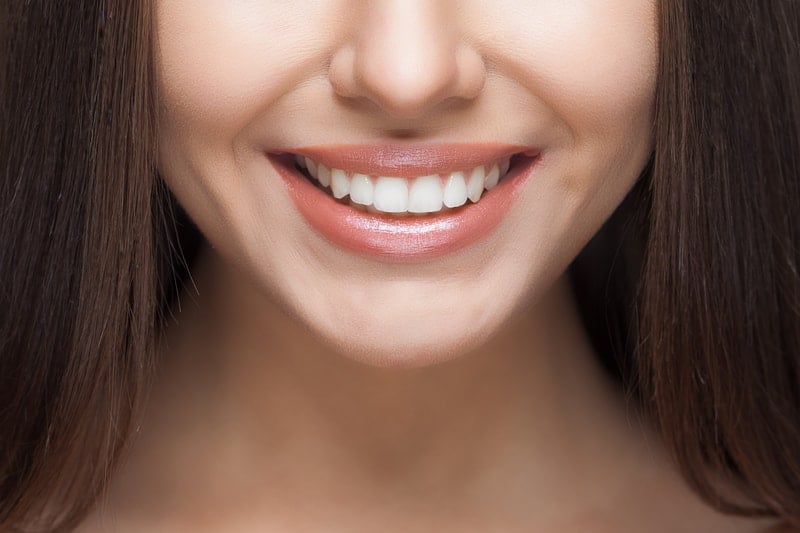 White teeth.